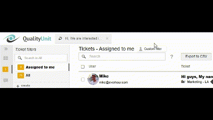 LiveAgent - Informatie over ticketaanvrager in tickettabbladen