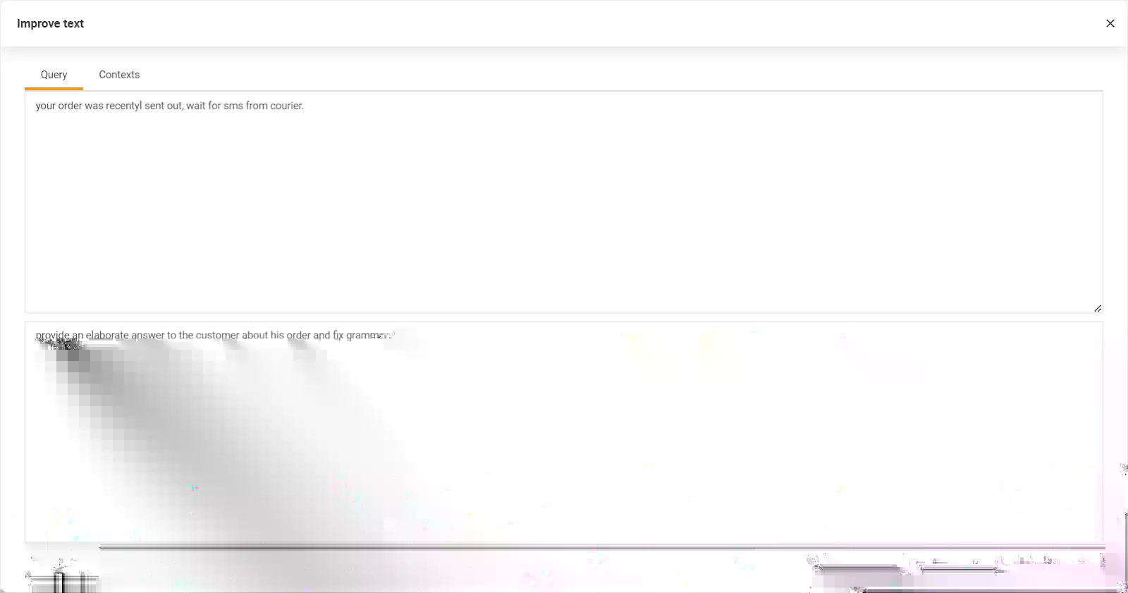 Afbeelding met LiveAgent's functie Tekst verbeteren
