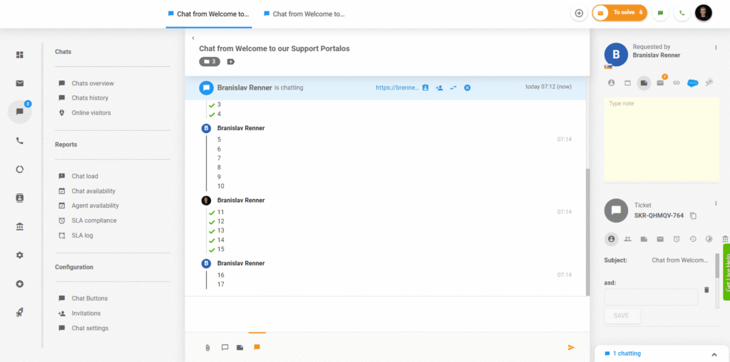 Ontbrekende tekst in chats in LiveAgent