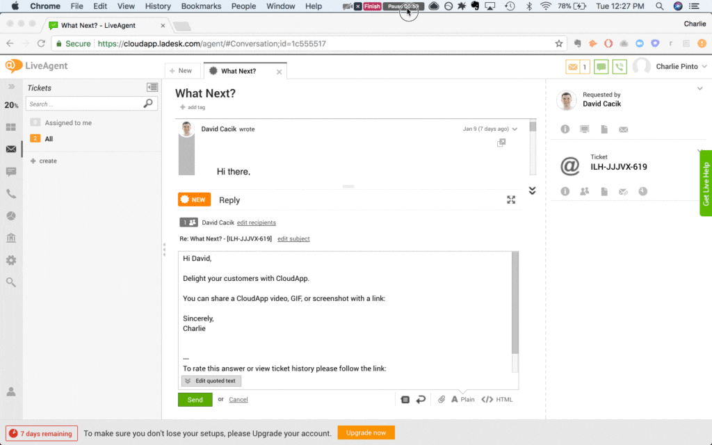 CloudApp drag-and-drop-integratie