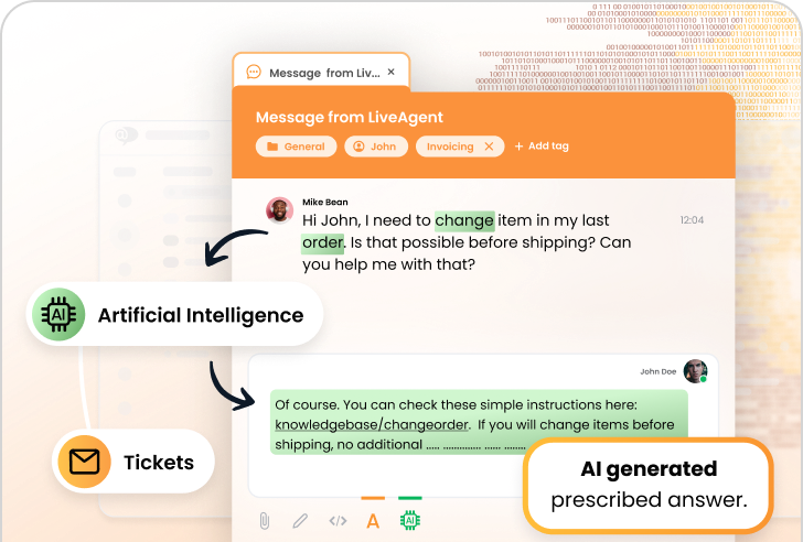 LiveAgent AI Answer Composer-functie