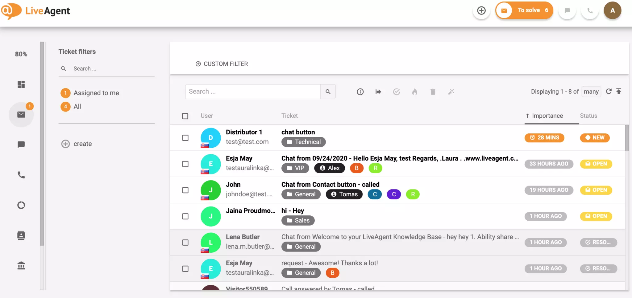 Ticketing systeem in LiveAgent