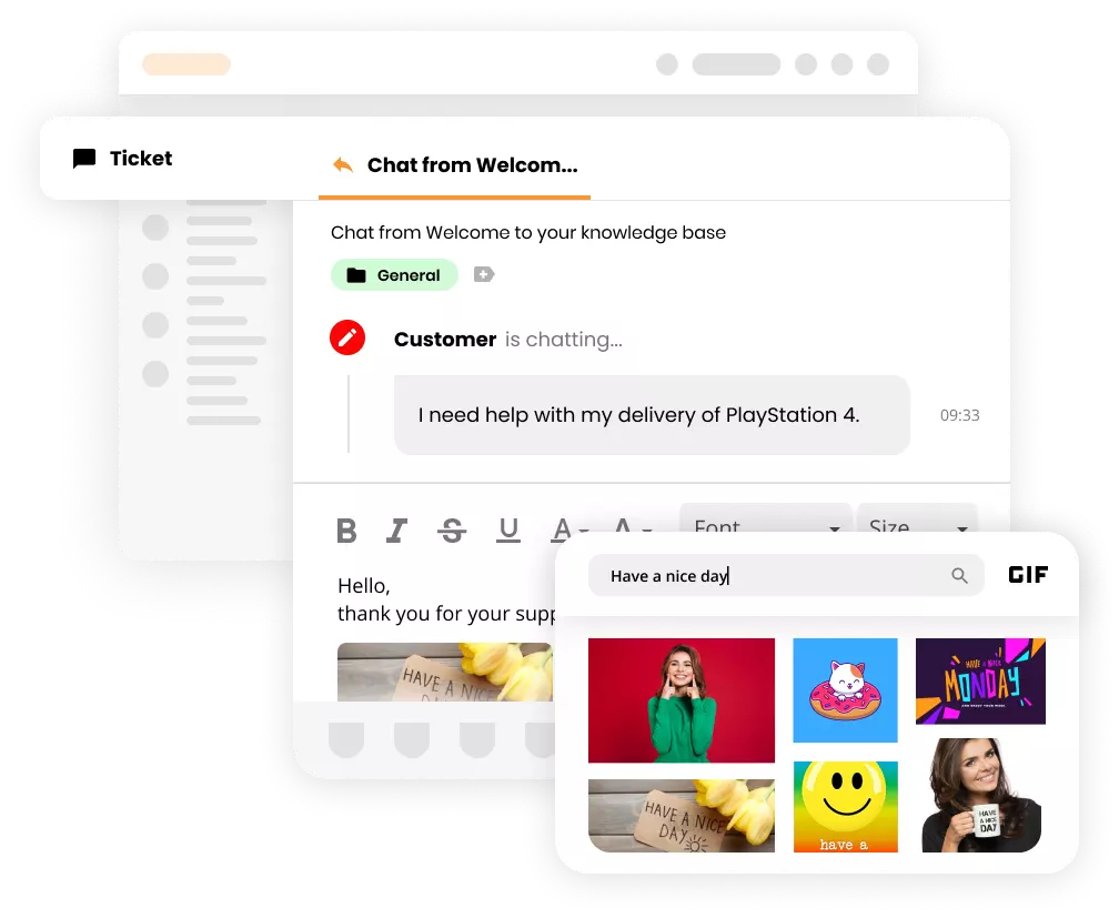 Geanimeerde Gifs in helpdeskticketantwoorden - LiveAgent