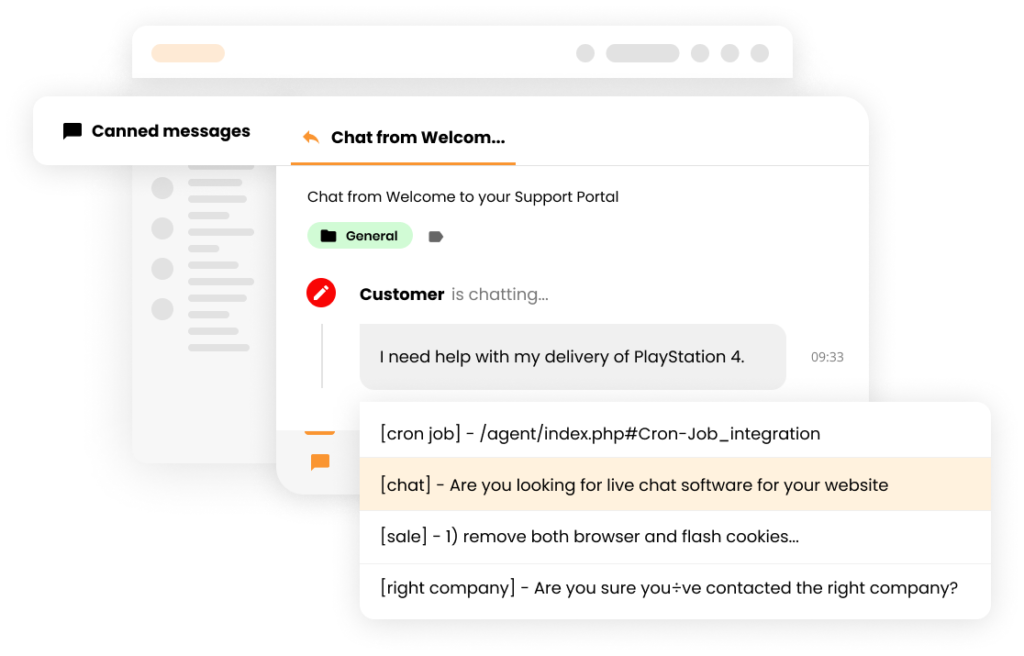 Canned messages functie in Live chat software - LiveAgent