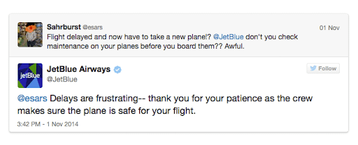 JetBlue reageert op ontevreden klant op Twitter
