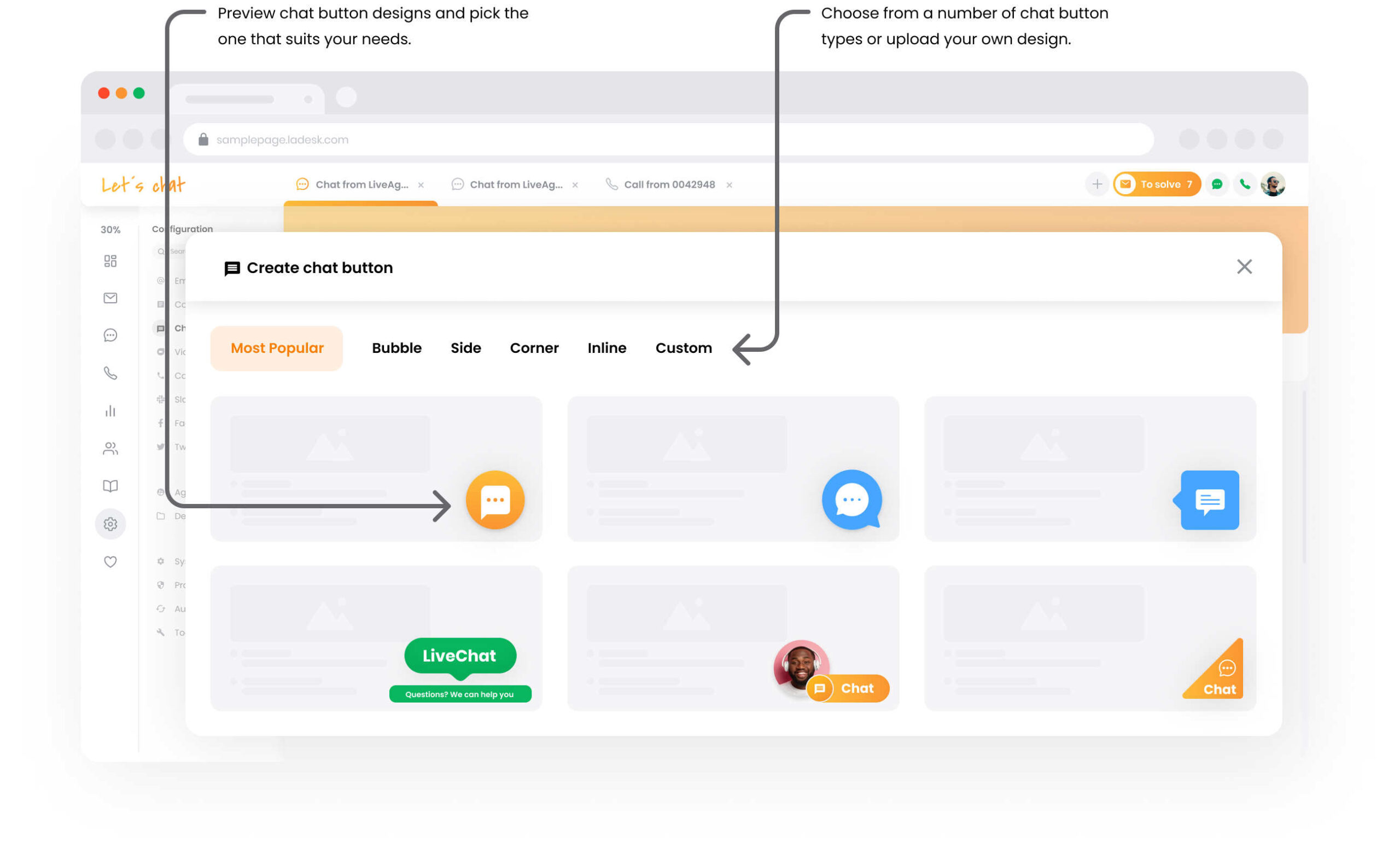 LiveAgent chat button galerij