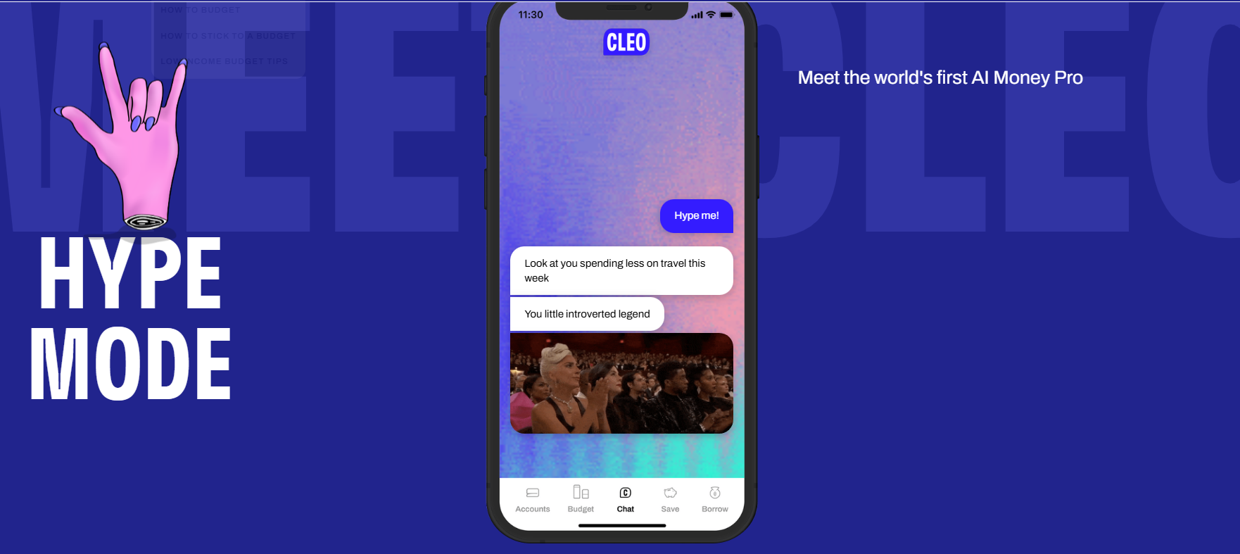 Cleo Financial AI Assistant - chat overview