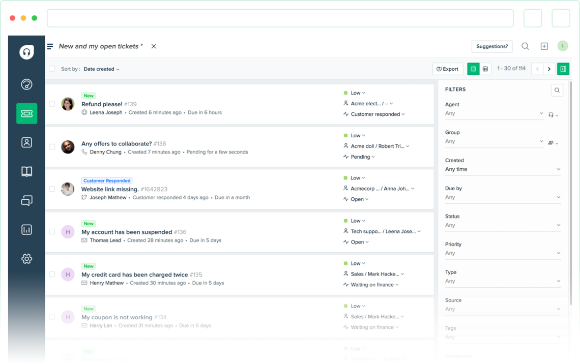 FreshDesk open tickets