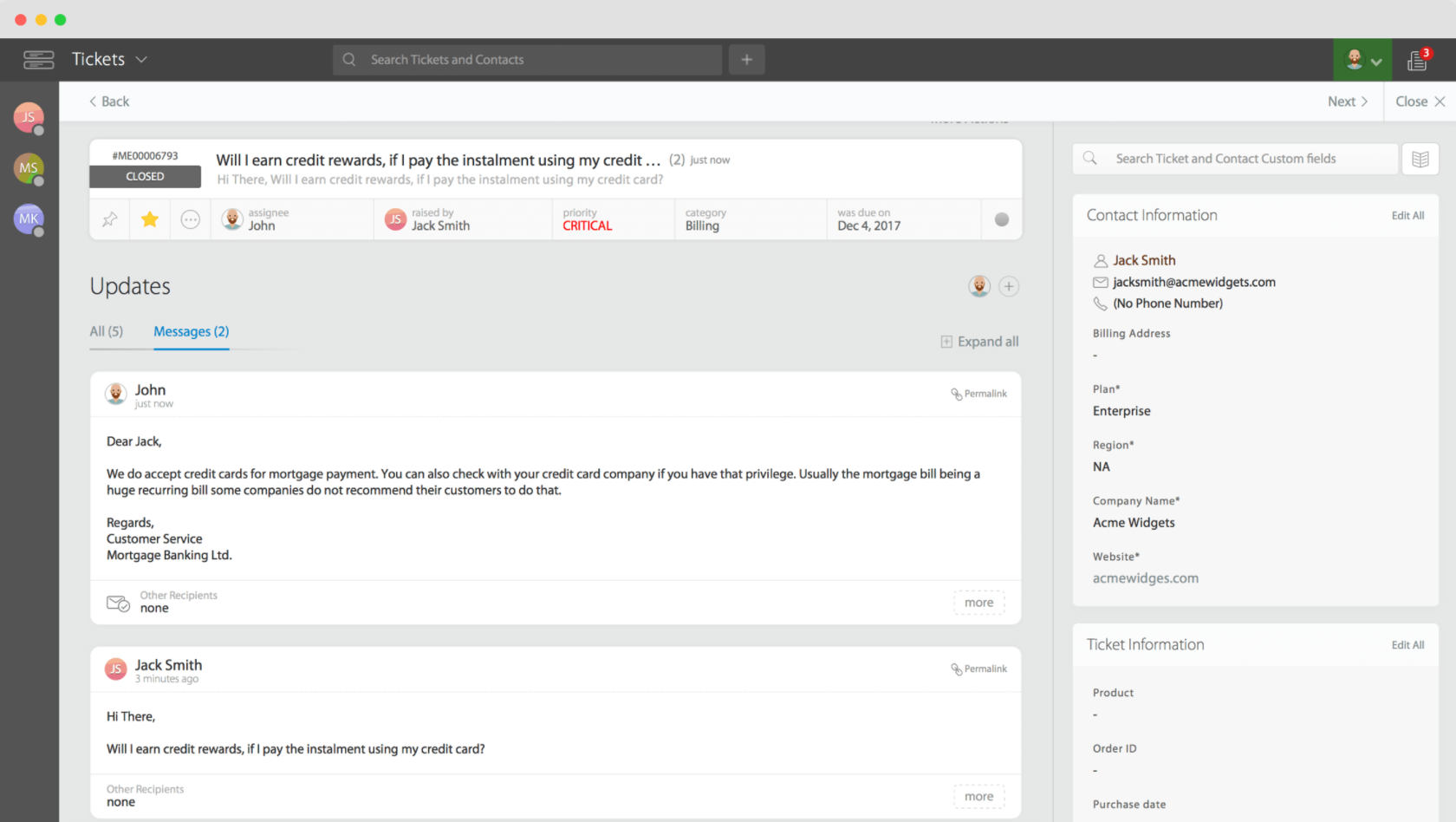 HappyFox tickets and contacts