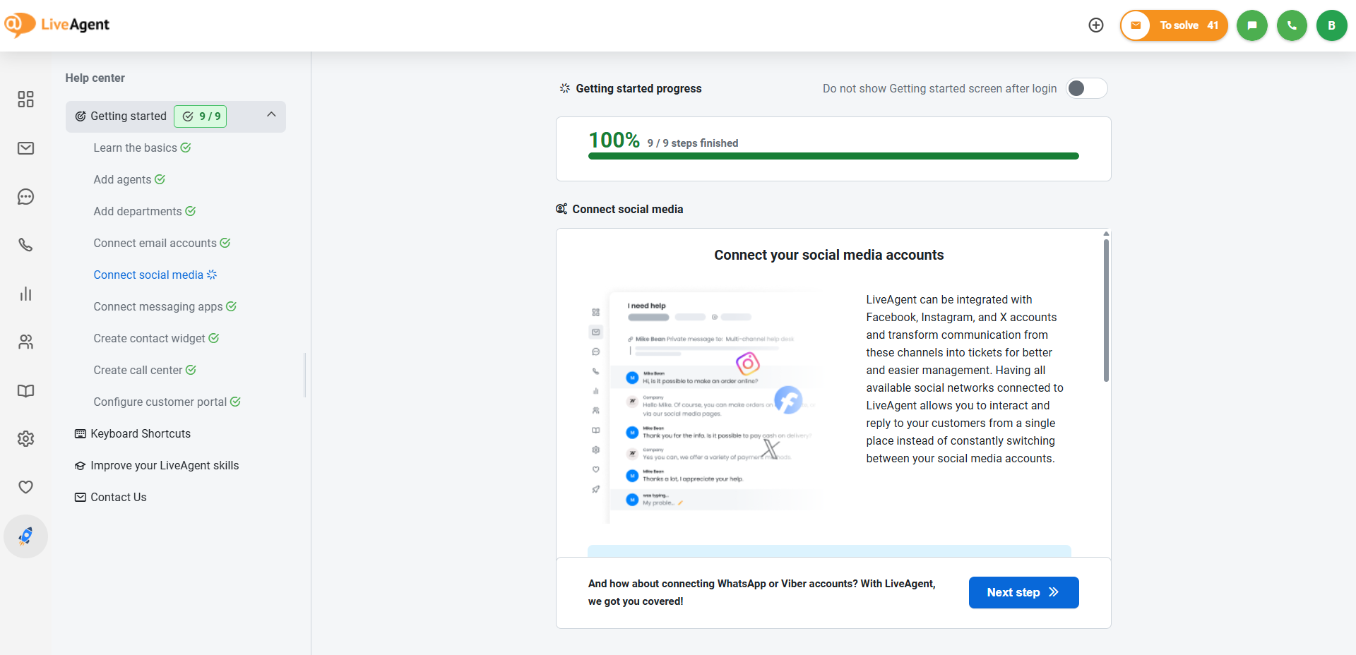 Sectie Aan de slag vervangen door een gloednieuw Help Center.
