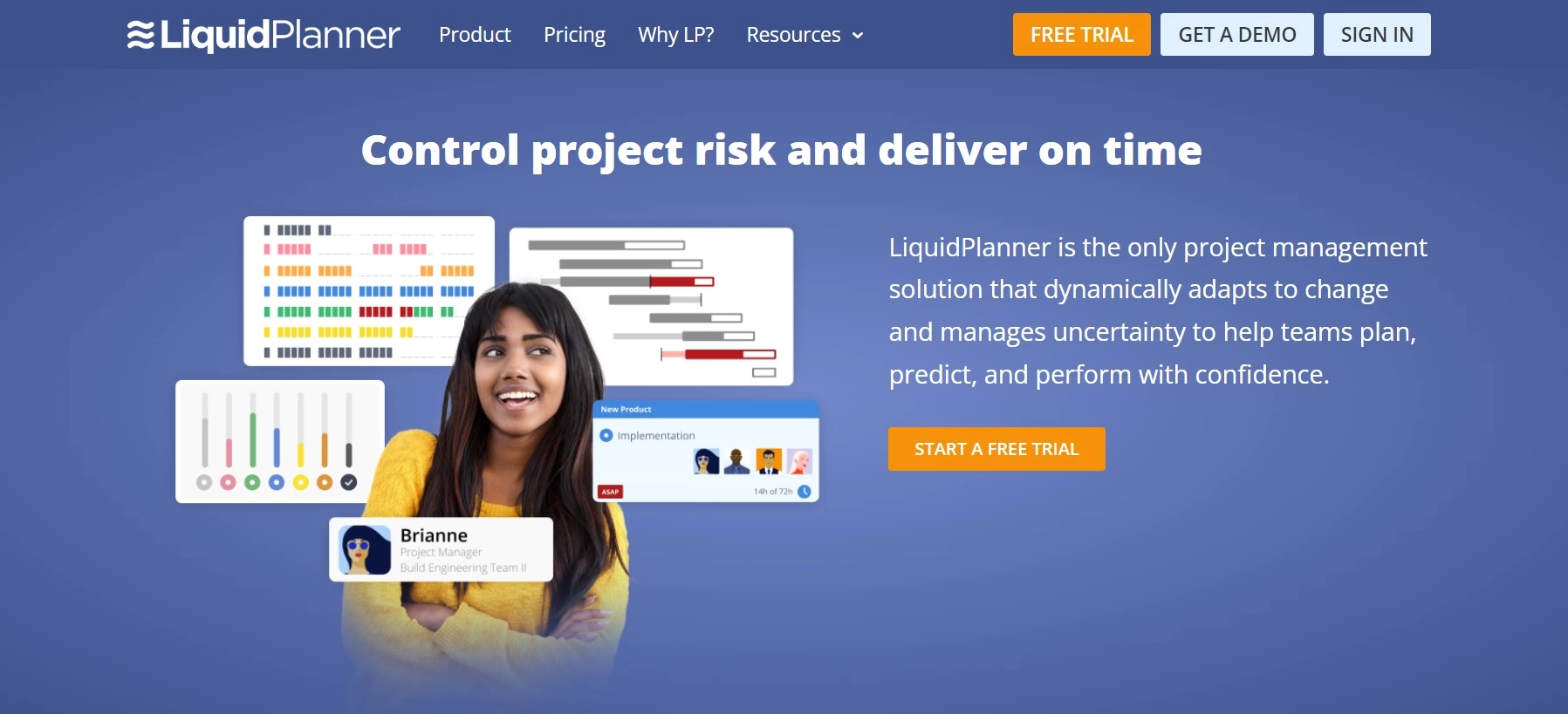 LiquidPlanner's startpagina - een projectmanagementsoplossing die u helpt projecten te controleren en alles op tijd af te leveren.