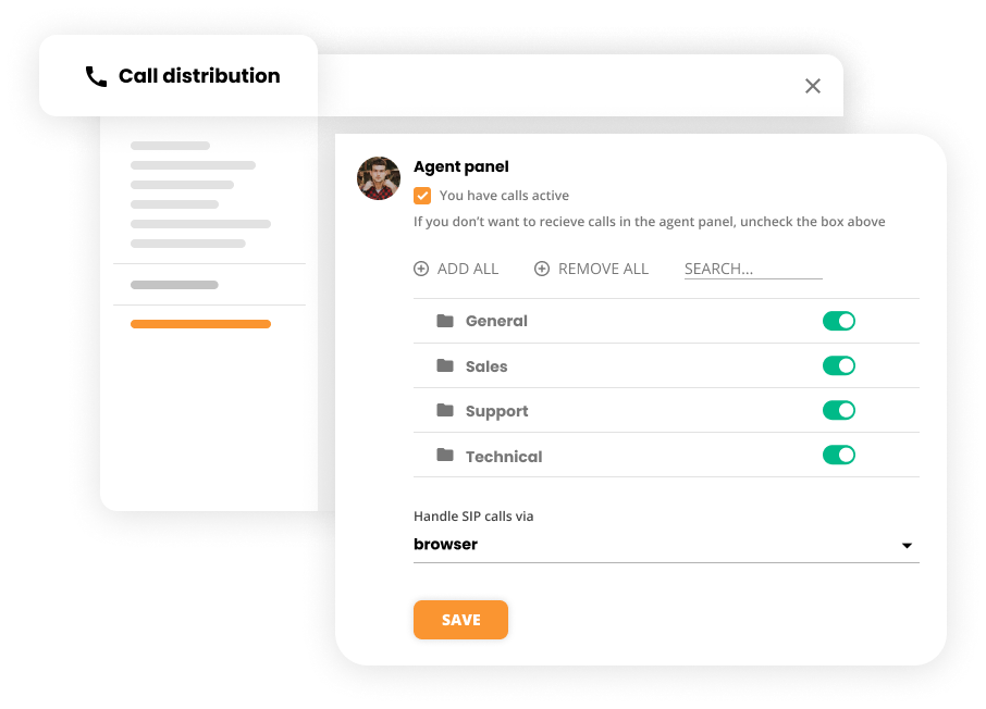 Call distribution instellingen in Contact center software - LiveAgent