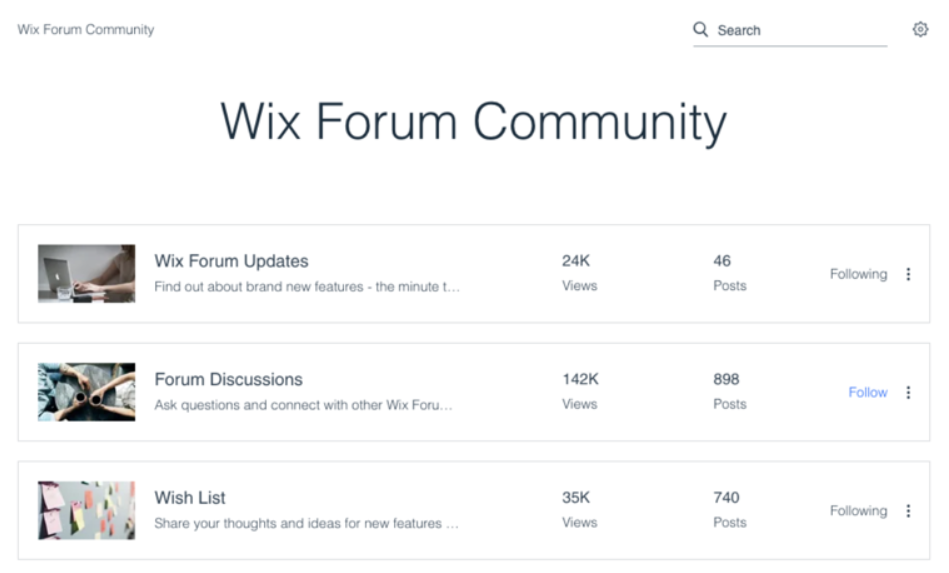 Wix community forum
