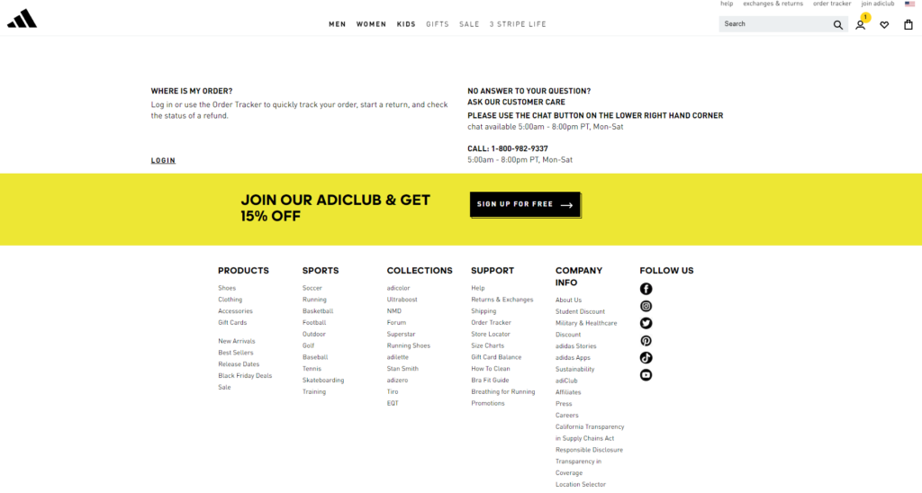 Adidas Klantenondersteuning