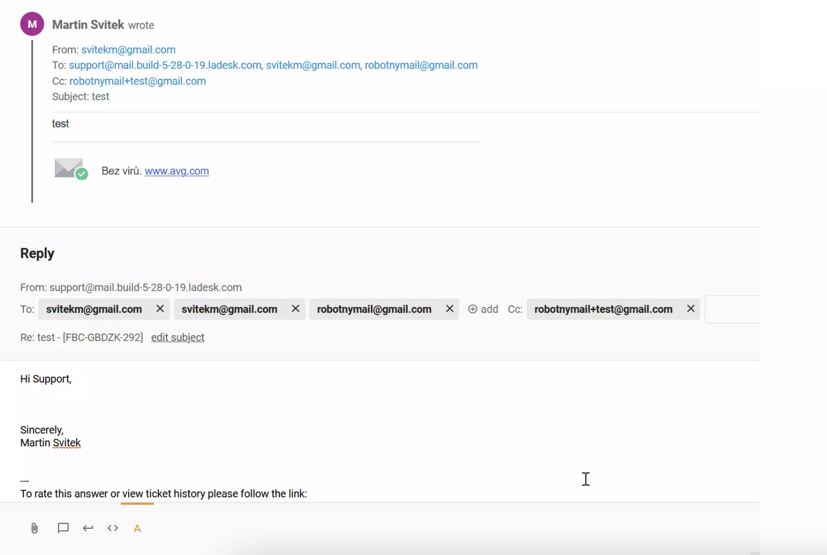 Een bug met gedupliceerde ontvanger in cc in LiveAgent-tickets