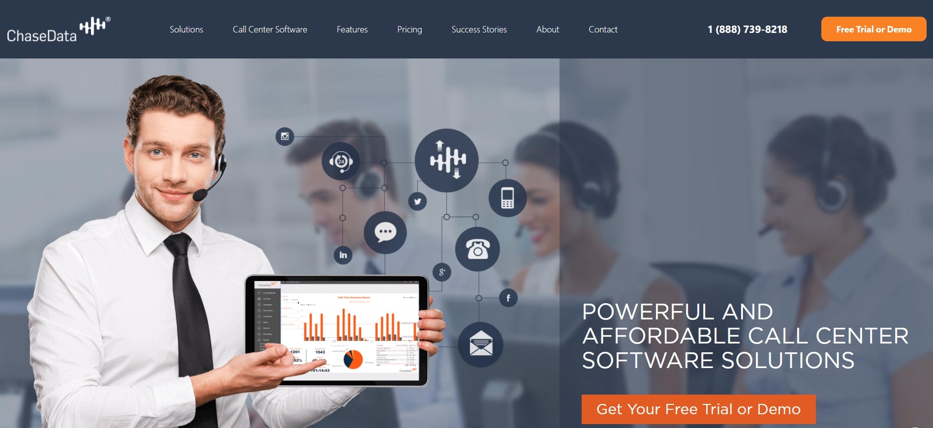 ChaseData CCaaS VoIP provider website