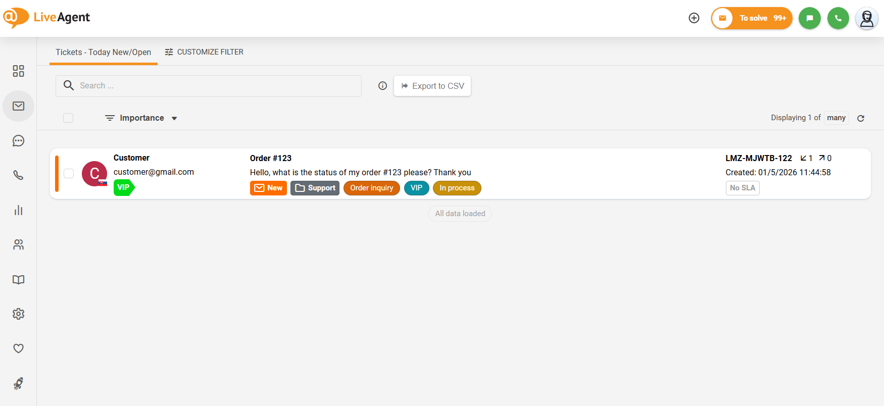 De optie om het linkerzijde submenu in te klappen