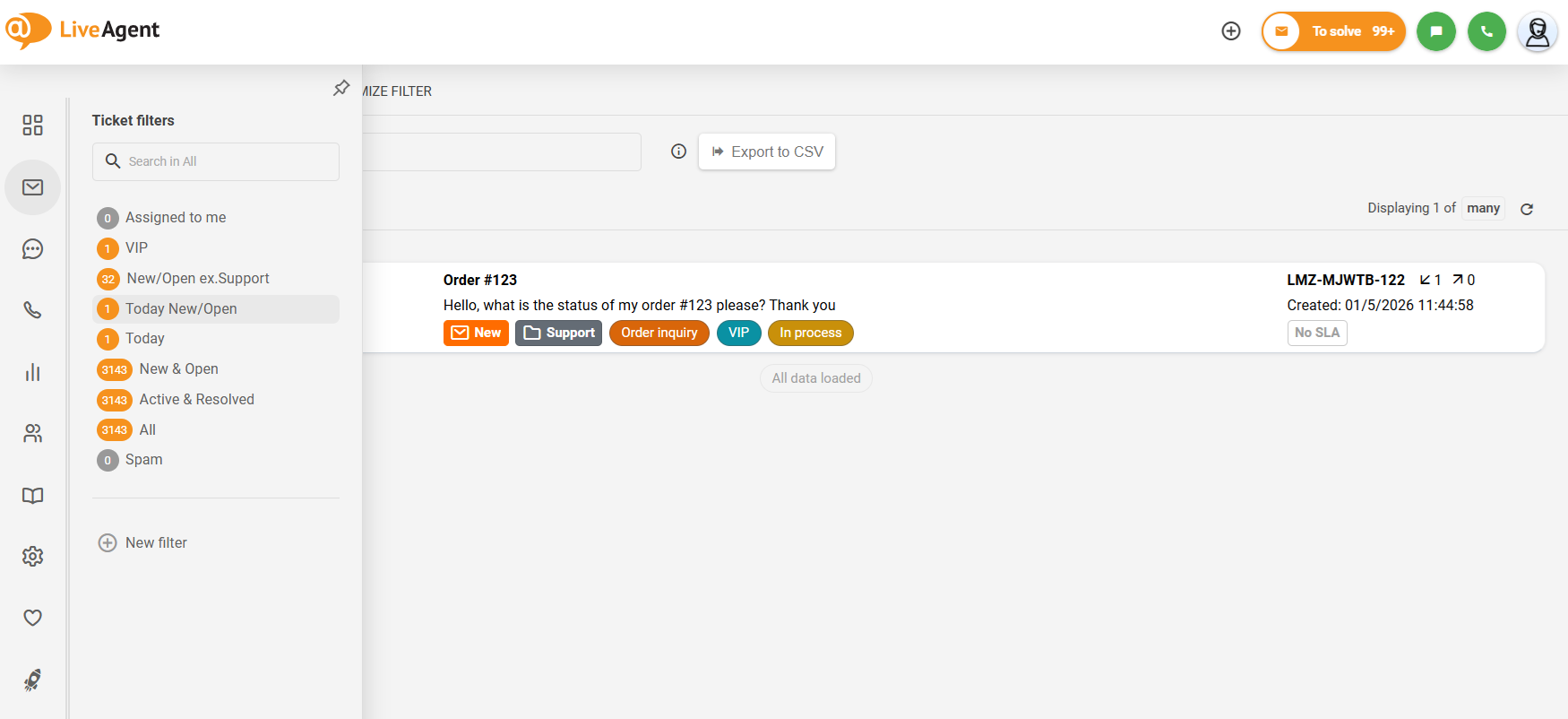 De optie om het linkerzijde submenu in te klappen