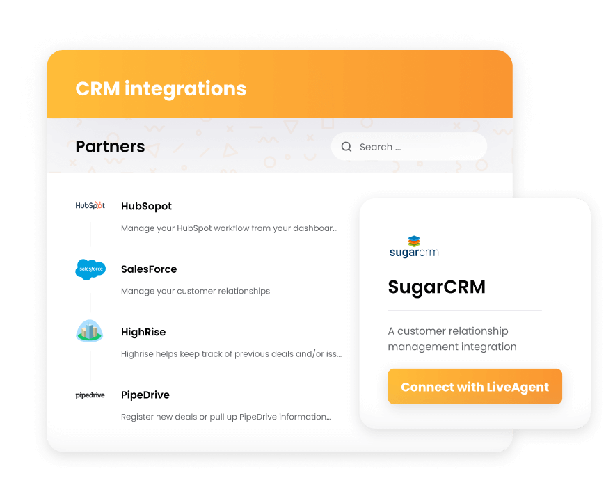 LiveAgent - CRM integraties