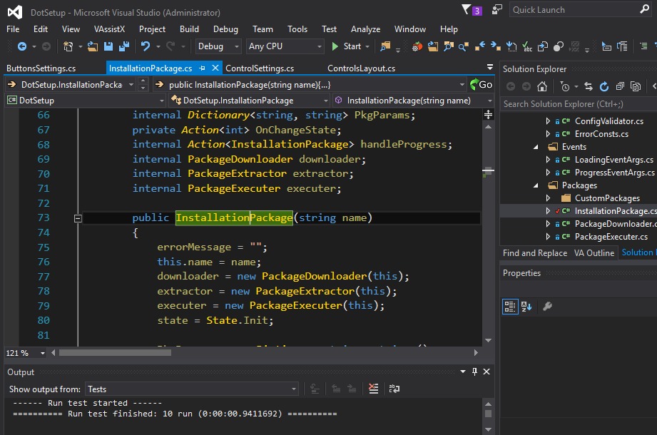 Een voorbeeld van handmatig installeren van het systeem in Microsoft Visual Studio