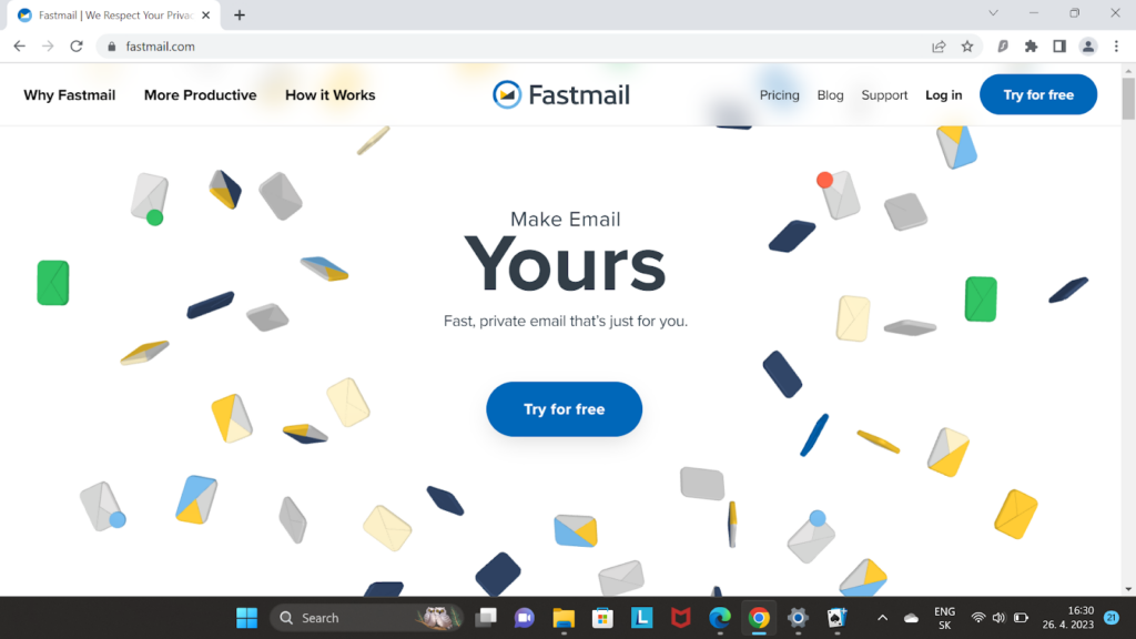 Fastmail-startpagina