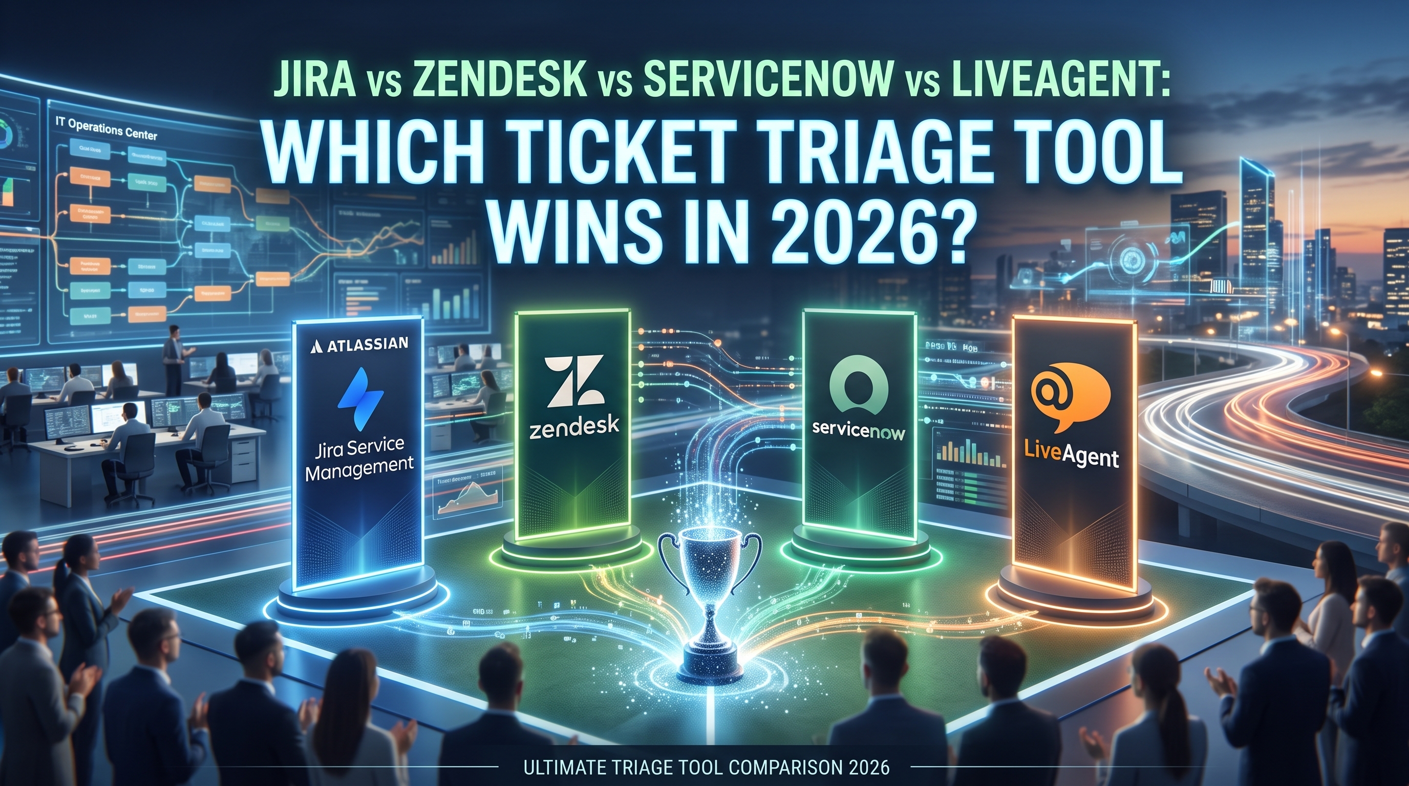 Jira vs Zendesk vs ServiceNow vs LiveAgent: Welke ticket triage-tool wint in 2026?