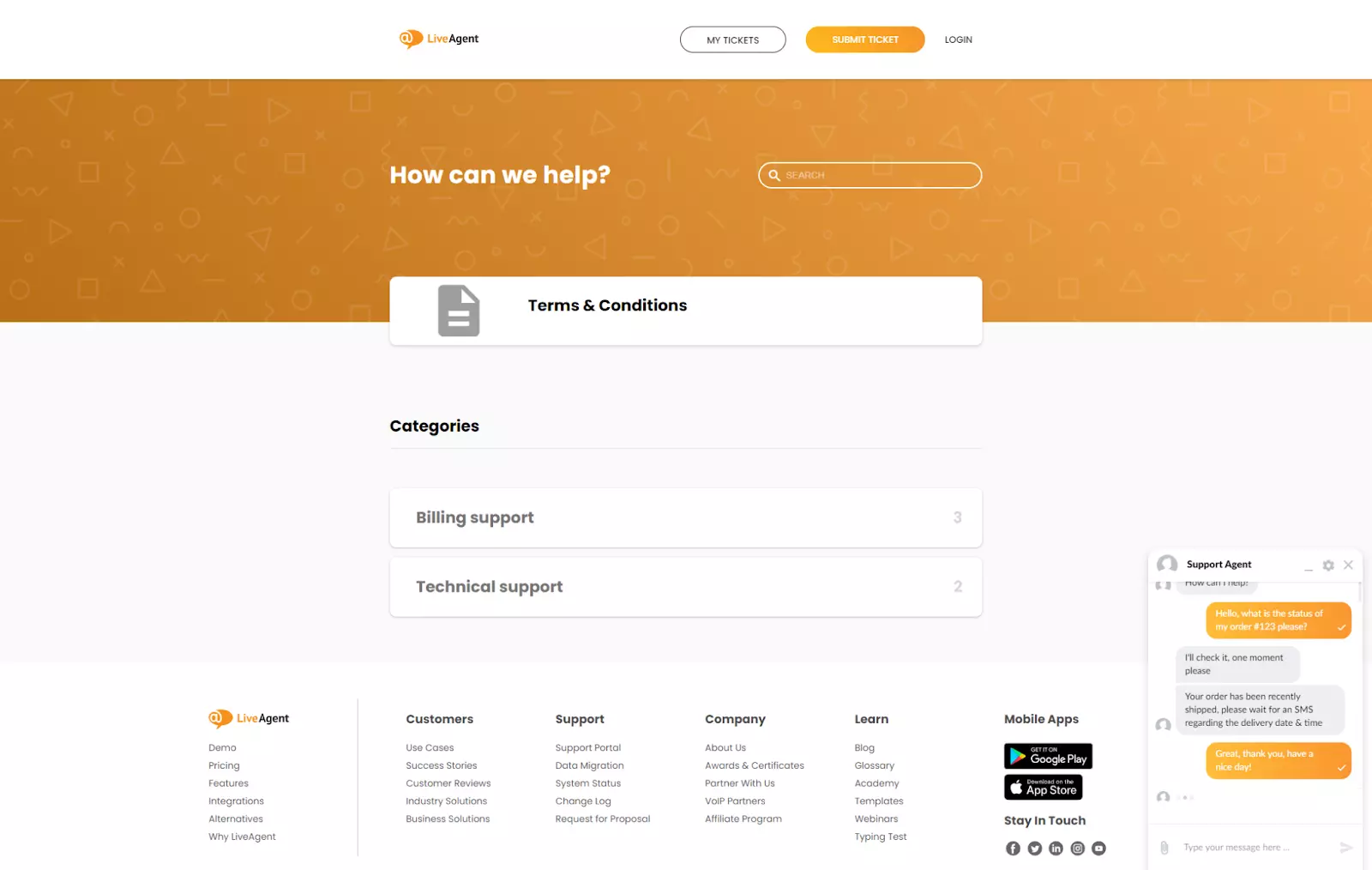 Nieuw uiterlijk van klantportaal en chatwidget in LiveAgent