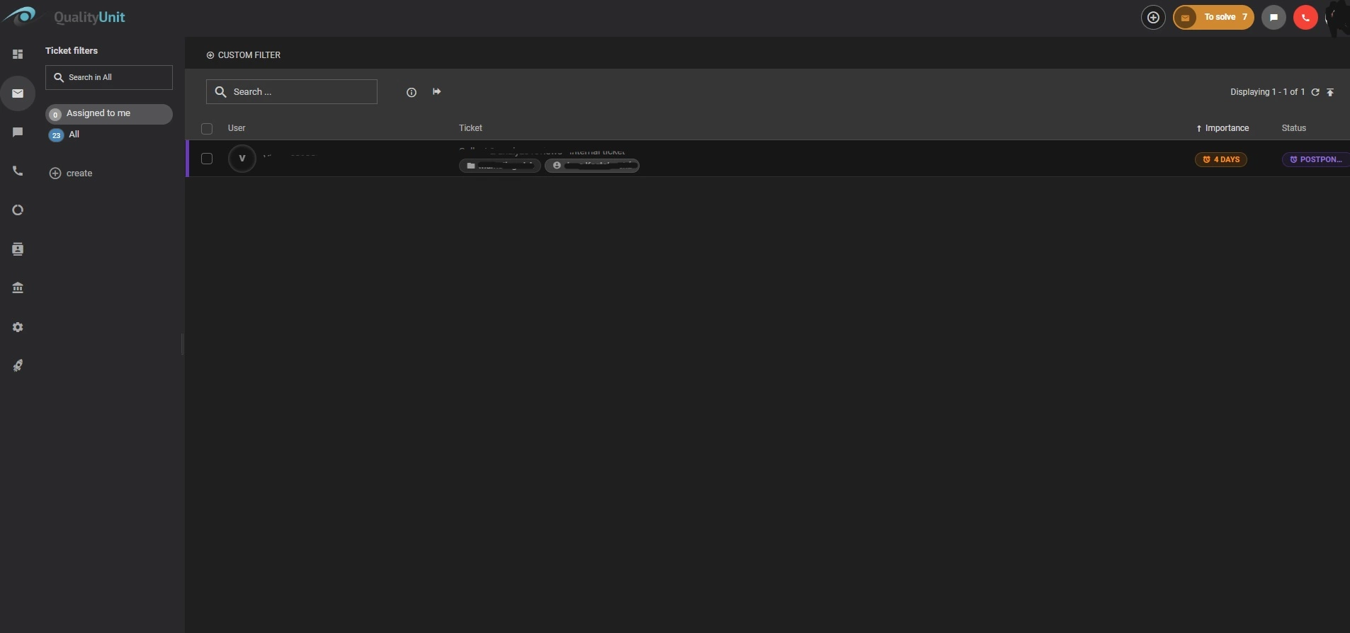 LiveAgent donkerblauwe thema-interface