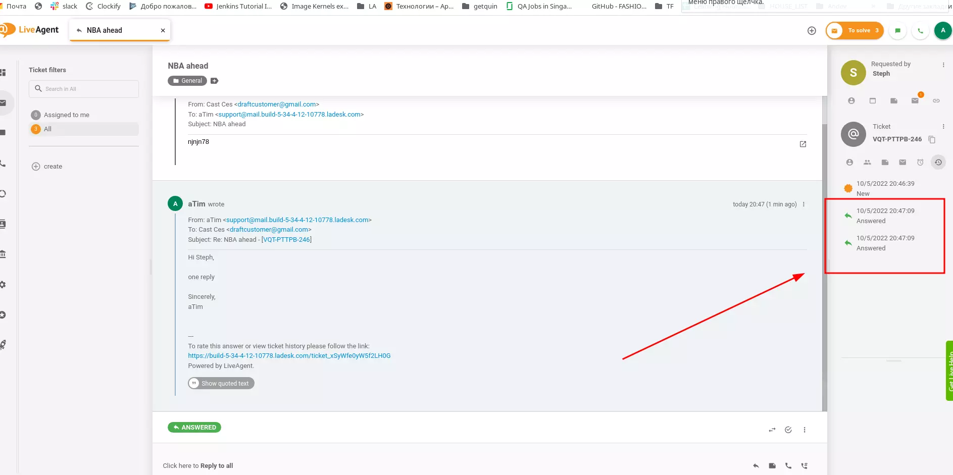 LiveAgent - Dubbele record in ticketstatusgeschiedenistabblad bug opgelost
