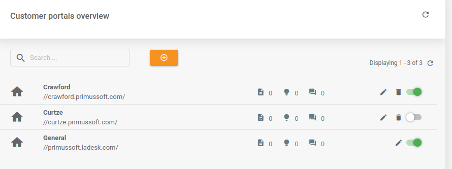 LiveAgent - Vast raster in klantportaal