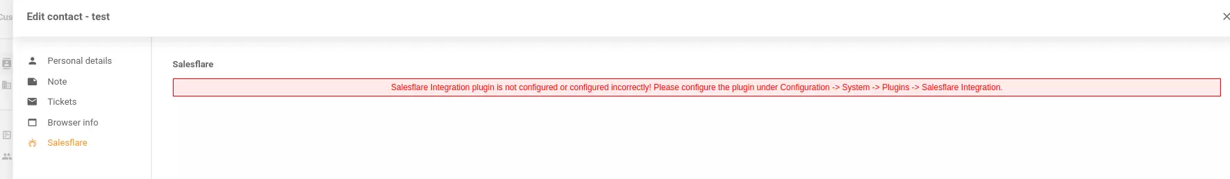 Onjuiste berichten in Integrations-configuratie
