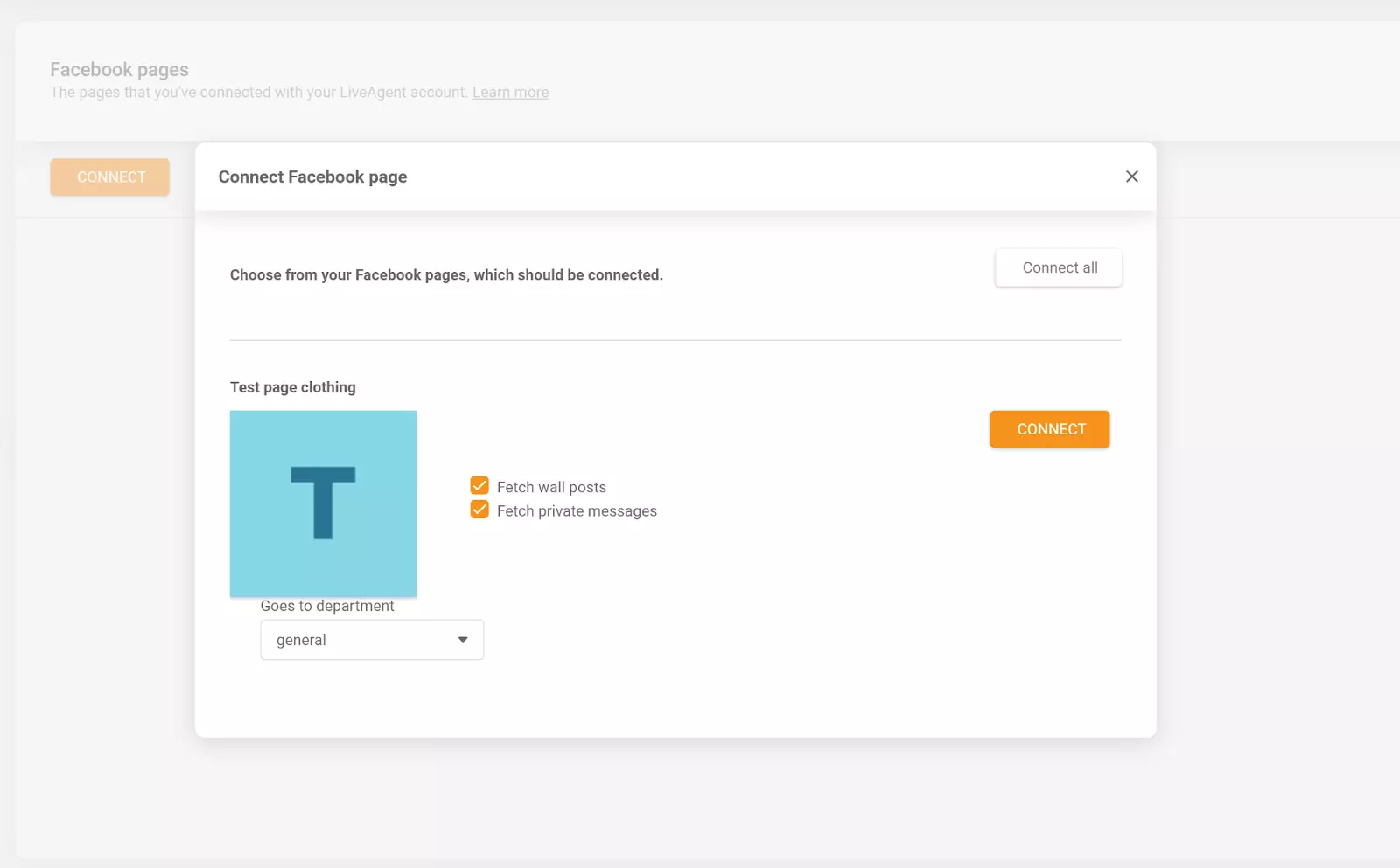 LiveAgent - verbind uw Facebook-pagina