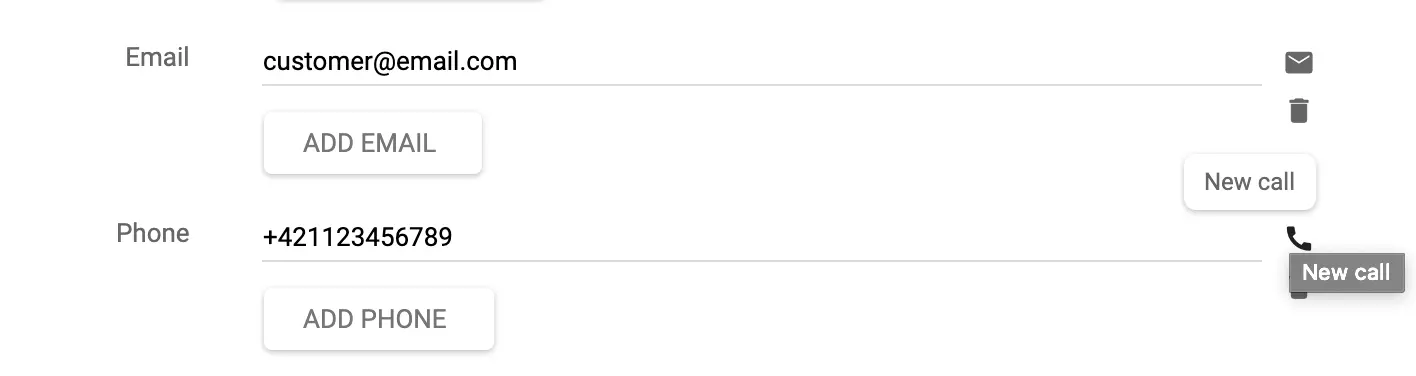 Bel een klant of maak een ticket rechtstreeks vanuit het bewerkingsscherm