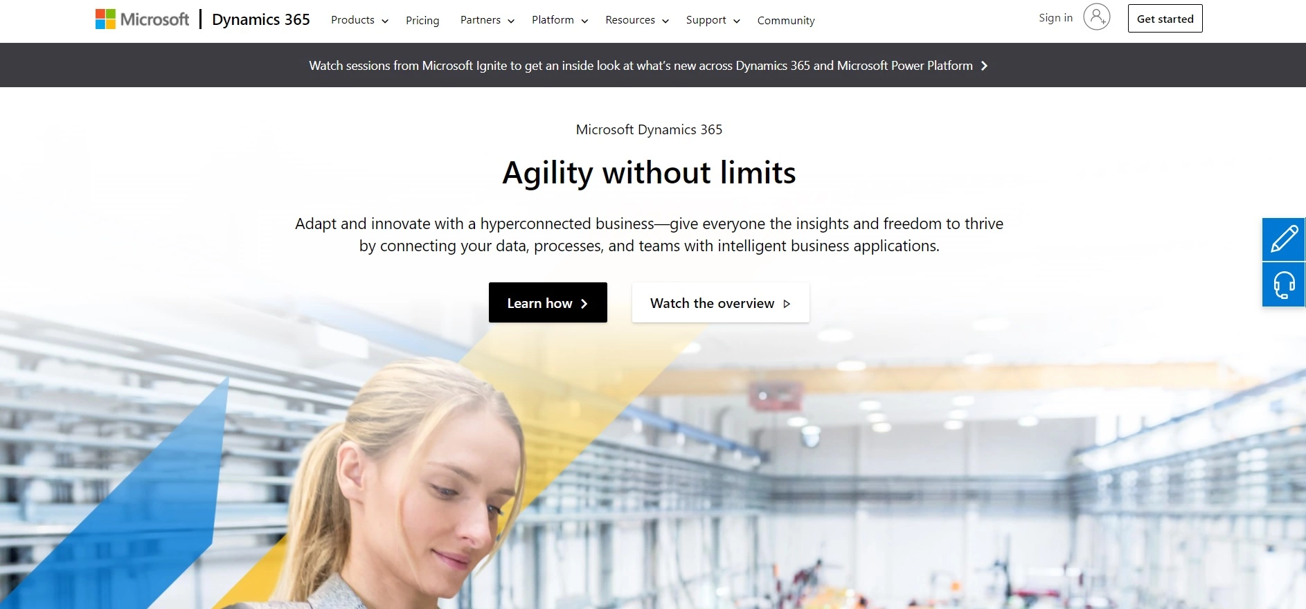 Microsoft Dynamics 365-startpagina