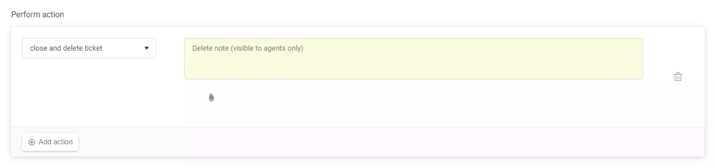 Automatische regelinstelling met de actie 'ticket sluiten en verwijderen' in LiveAgent