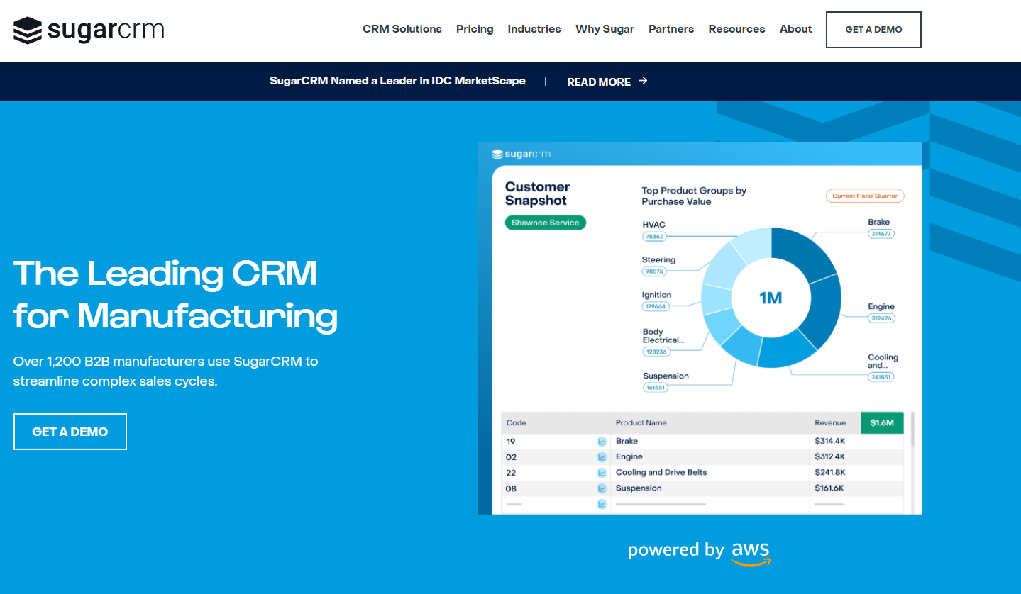 SugarCRM-startpagina
