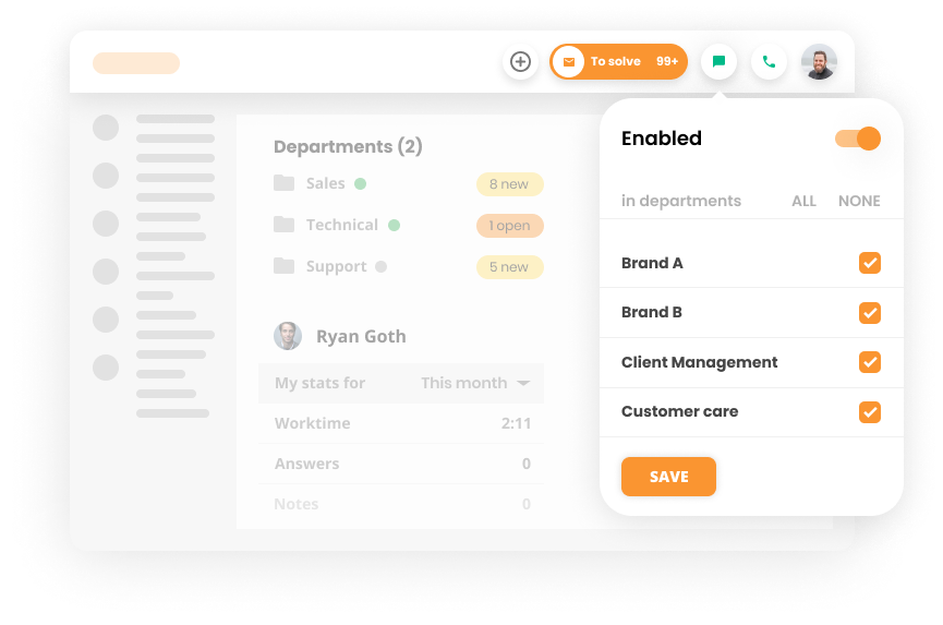 Voorbeeld van chat-distributie