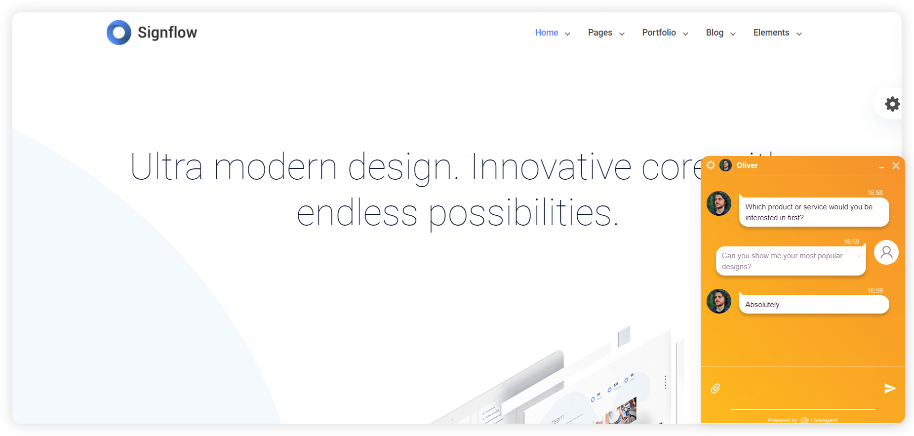 Voorbeeld van een proactief chat-uitnodigingsvenster