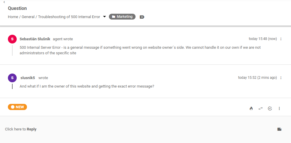 Klantforumticket in LiveAgent