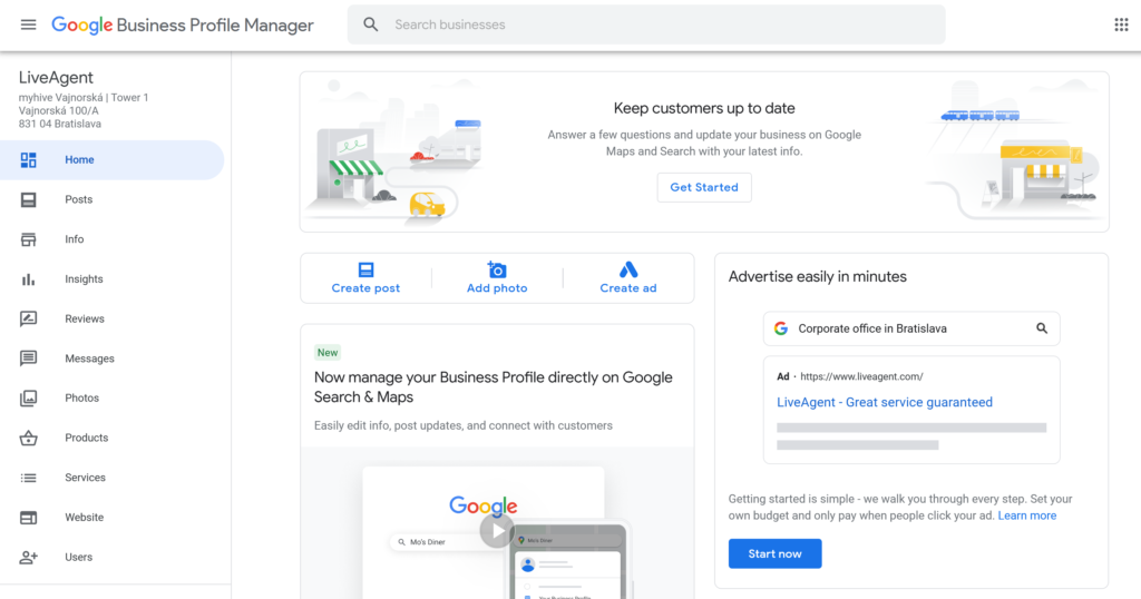 Google my business profiel