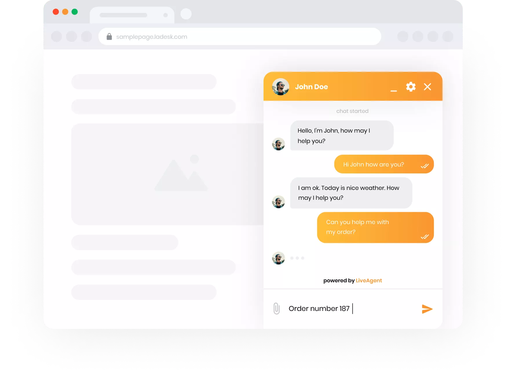 LiveAgent live chat weergave