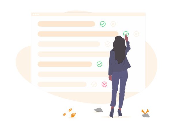 vrouw die juiste optie kiest-illustratie