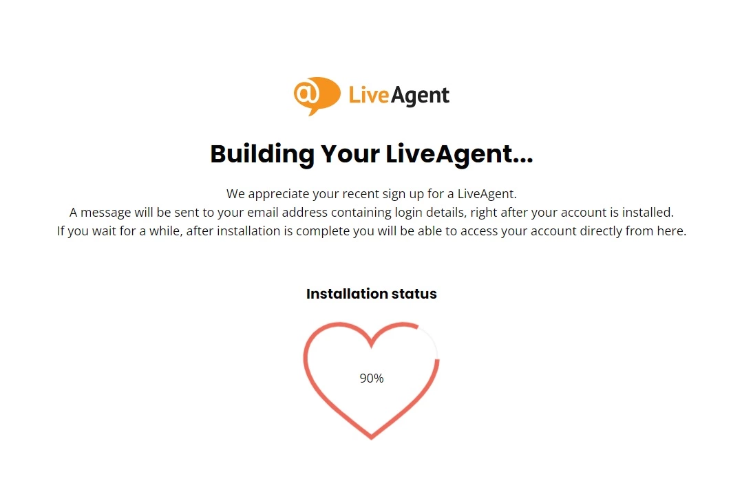 LiveAgent installatiestatus