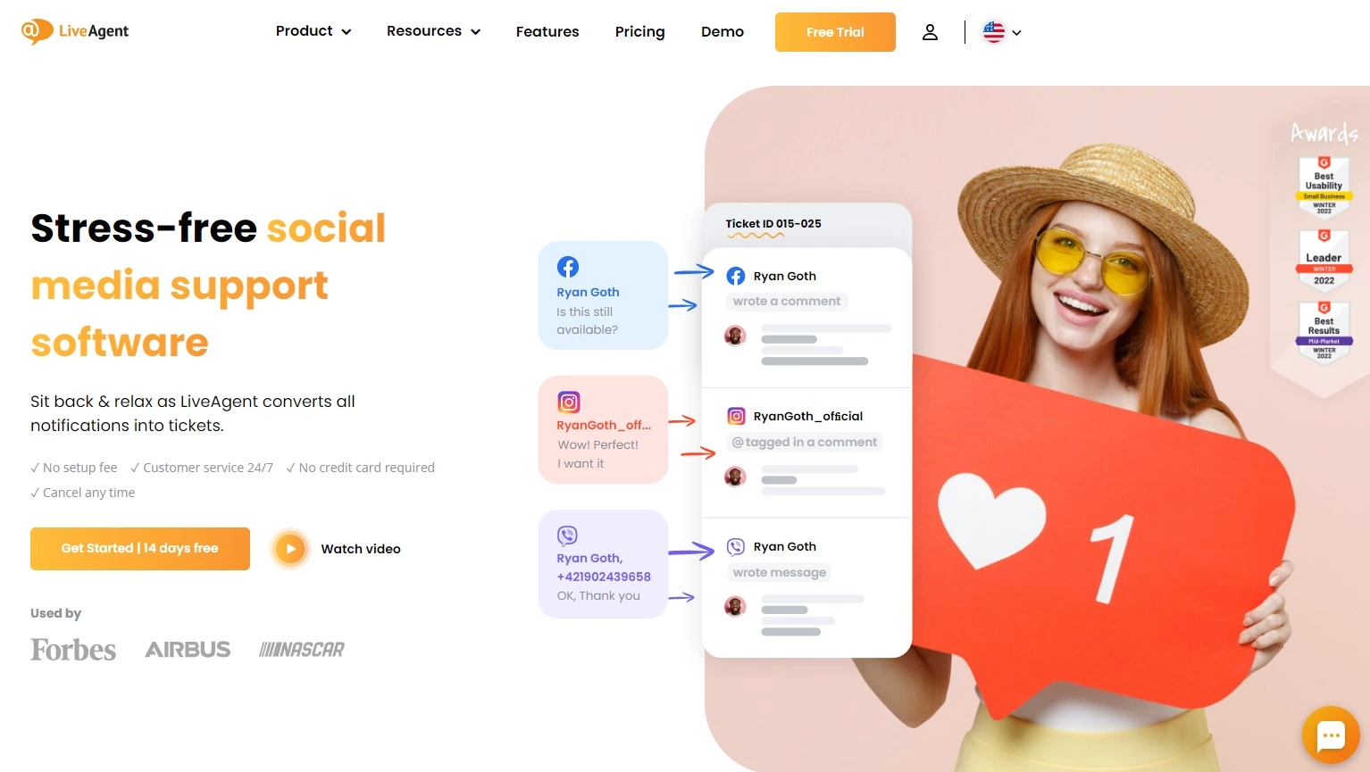 LiveAgent - software voor ondersteuning op sociale media