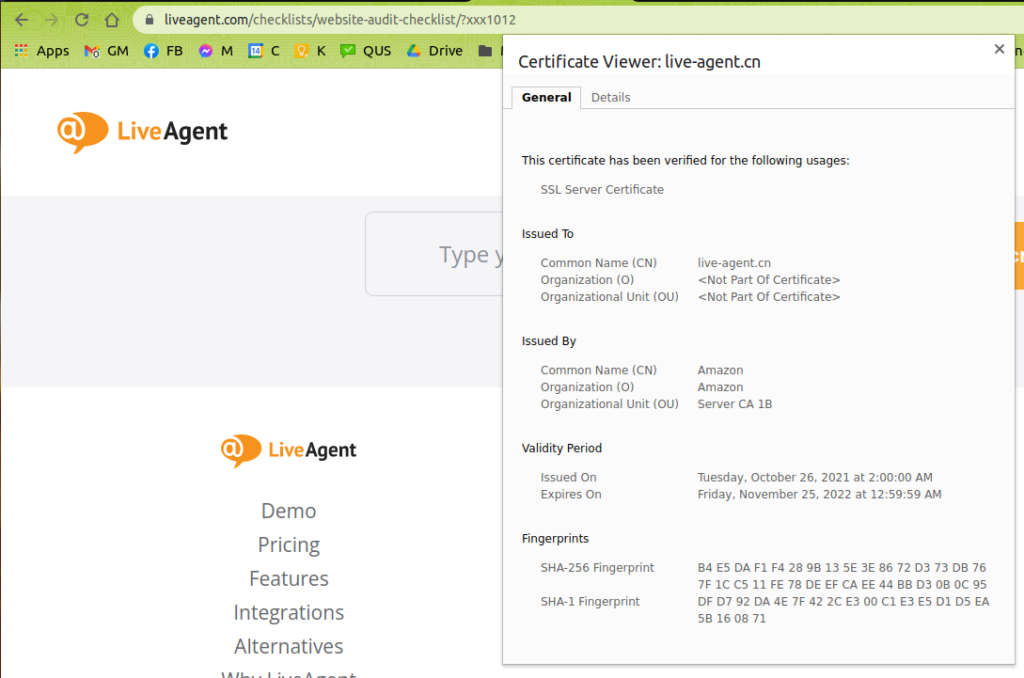 SSL certificaatvoorbeeld
