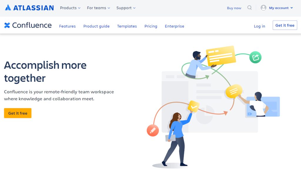 Slanke Confluence software startscherm afbeelding