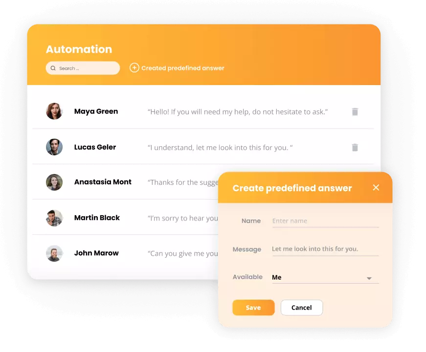 LiveAgent's automatiseringen - vooraf ingestelde antwoorden