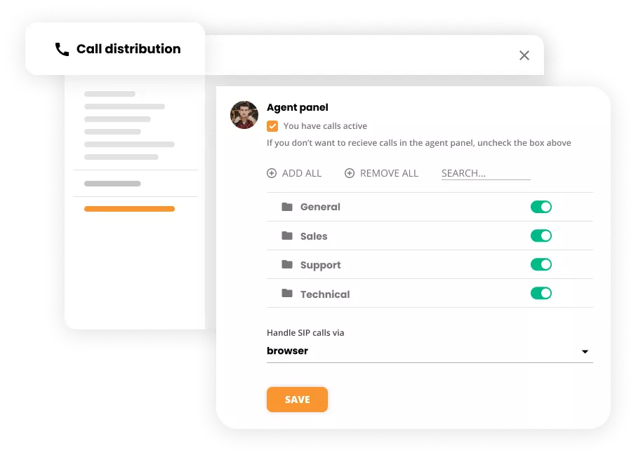 Instellingen voor gespreksverdeeling