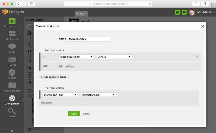 Afbeelding toont hoe u nieuwe voorwaarden instelt en de actie specificeert die moet worden ondernomen