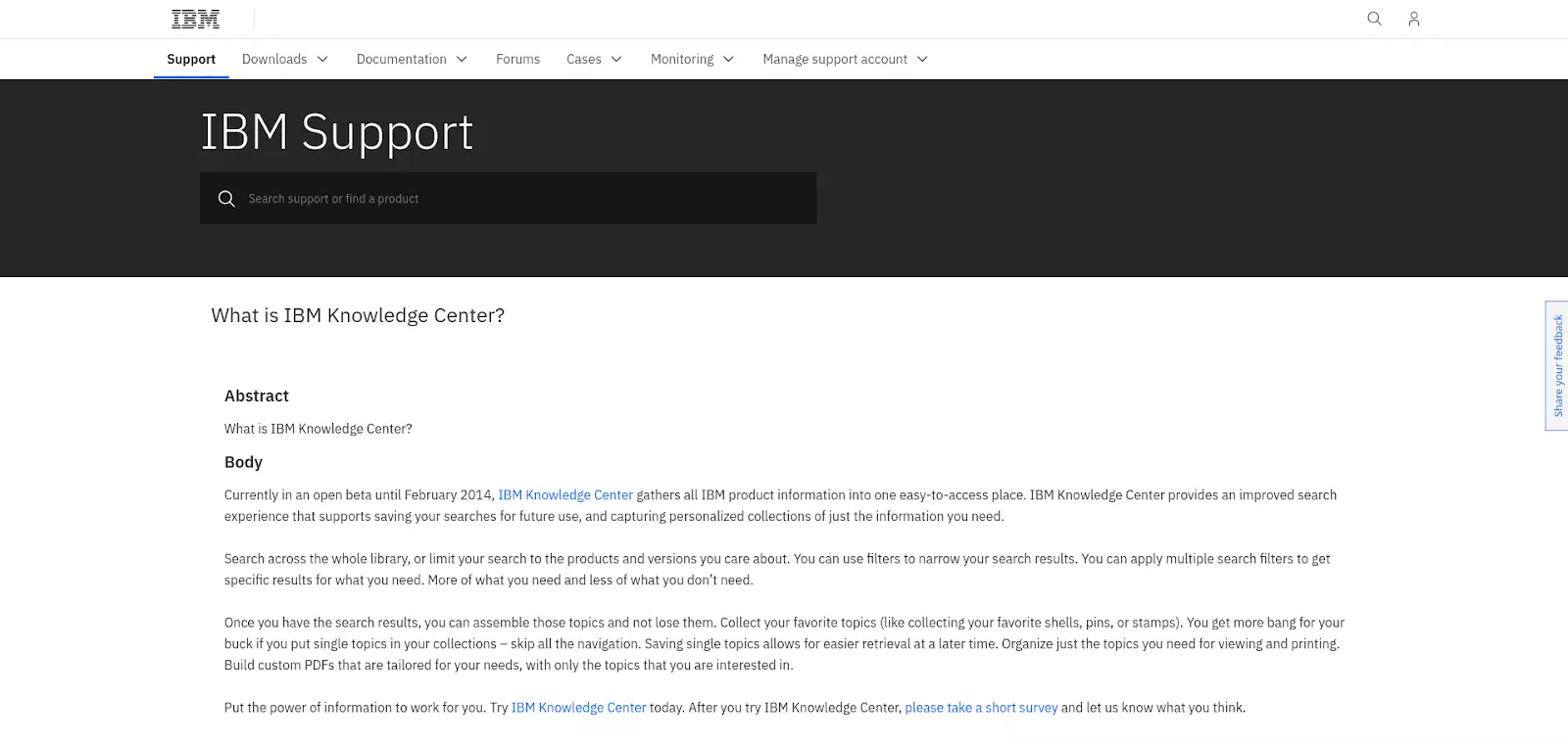 IBM kennisbank pagina